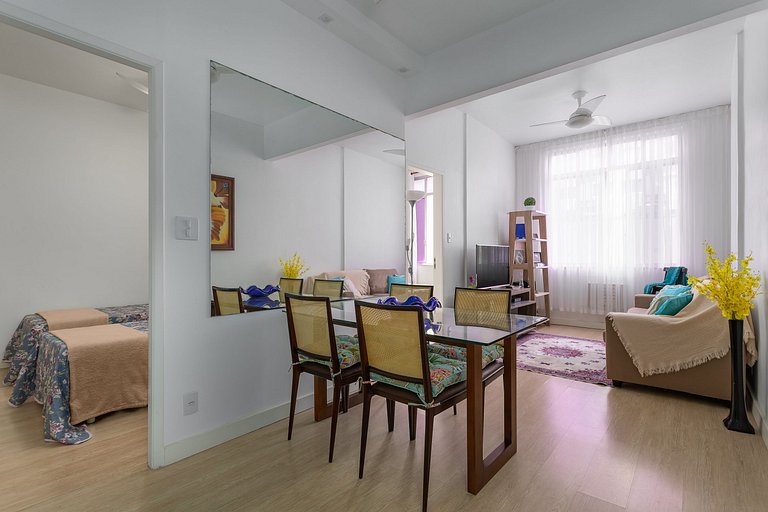PERFEITO 2 Quartos a pé Praia de Copacabana, wifi, ar, lavan