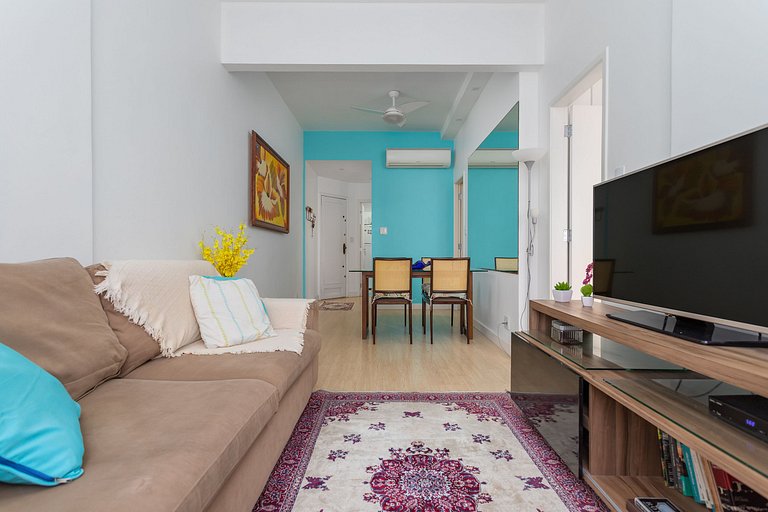 PERFEITO 2 Quartos a pé Praia de Copacabana, wifi, ar, lavan