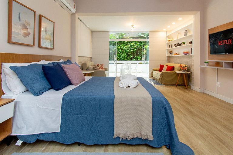 Maravilhoso Loft em Copacabana a 150 metros da Praia com um