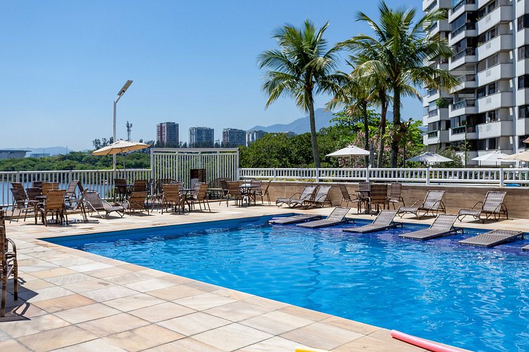 Vista incrível, luxo, praia, conforto à beira mar na Barra d