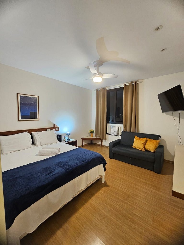 Studio com Mar, Piscina e Academia no coração de Copacabana