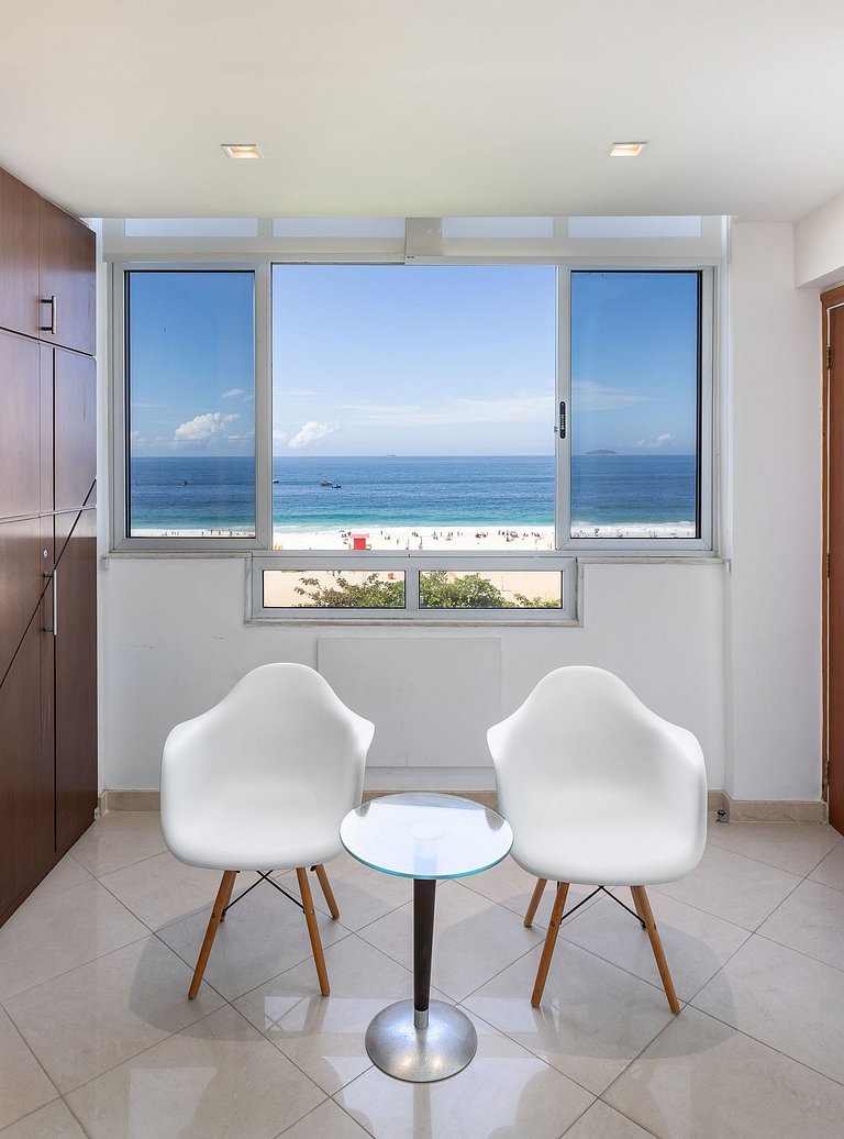 Vista mar de Copacabana 180º, 3 quartos, sofisticado, perfei