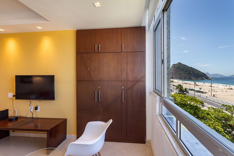 Vista mar de Copacabana 180º, 3 quartos, sofisticado, perfei