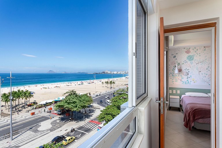 Vista mar de Copacabana 180º, 3 quartos, sofisticado, perfei