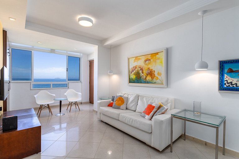 Vista mar de Copacabana 180º, 3 quartos, sofisticado, perfei