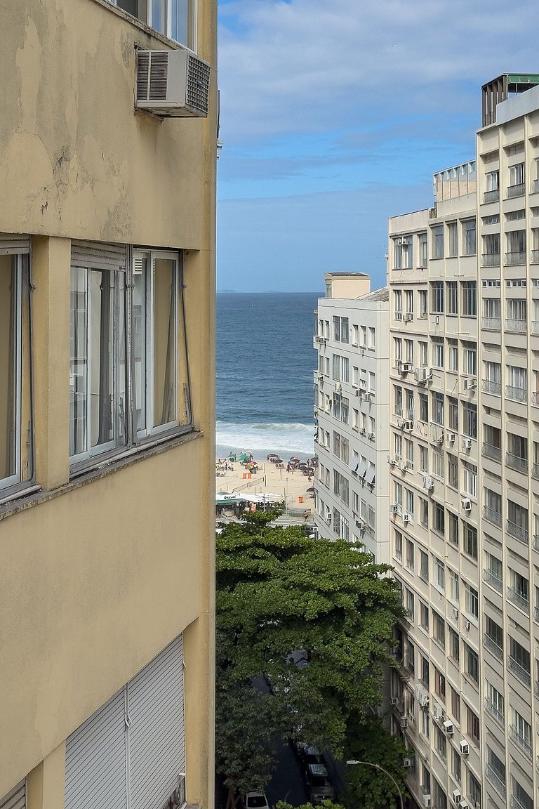 Vista lateral Praia de Copacabana, em frente ao Roxy, 3 quar