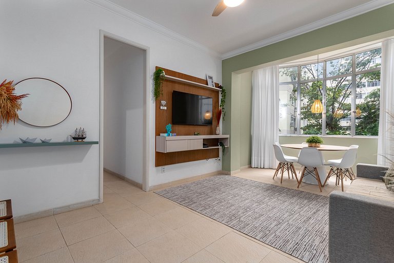 A pé para a Praia de Copacabana, 3 quartos, ar split, wi fi