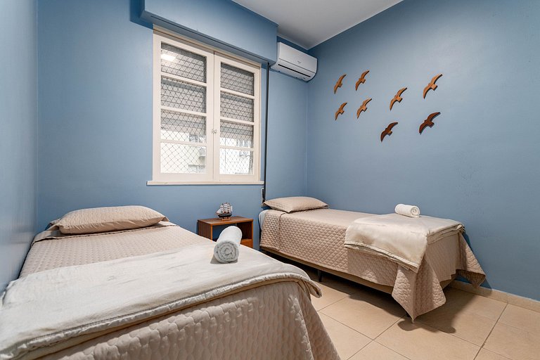 A pé para a Praia de Copacabana, 3 quartos, ar split, wi fi