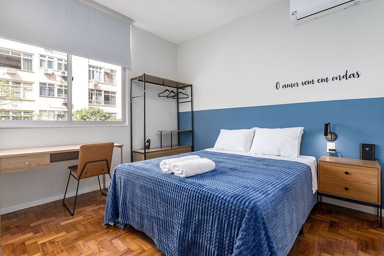 Todo planejado, a pé p Praia de Copacabana, 2 quartos lindos